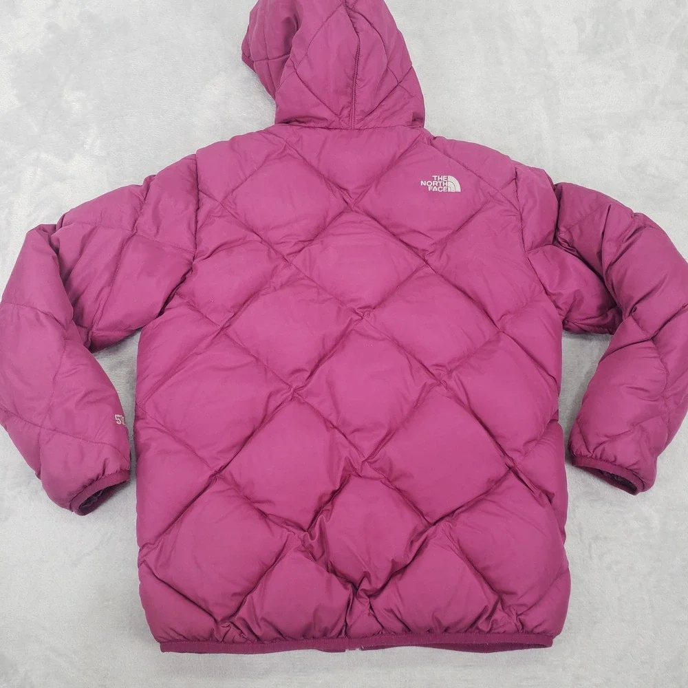 The North Face 550 Reversible Down Puffer Winter Jacket Coat Girls XL Pink Plaid